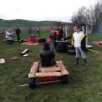 Children using our loose parts and their imagination