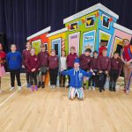 Drumlemble School Children in front of Smoke Free me Stage